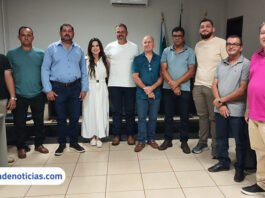 Prefeito, vice e vereadores recebem a deputada Mara Caseiro em Selvíria