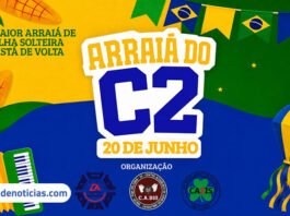 Arraiá do C2 acontece neste sábado na quadra da APAE com shows, comidas típicas e atrações juninas