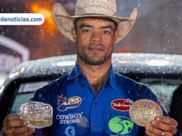 Lilo, de Ilha Solteira, é campeão do rodeio de Extrema, em Minas Gerais